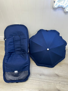 Navy Stroller Liner & Parasol